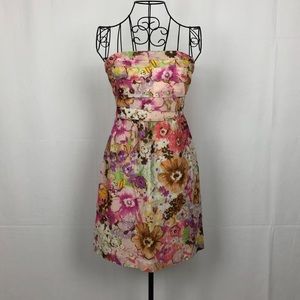 J.Crew  strapless cotton/silk floral dress 0